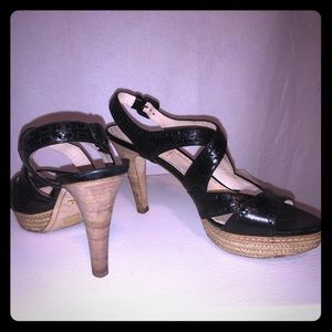 Brand PRADA WOODEN HEELS WITH LEATHER STRAPS SZ 41